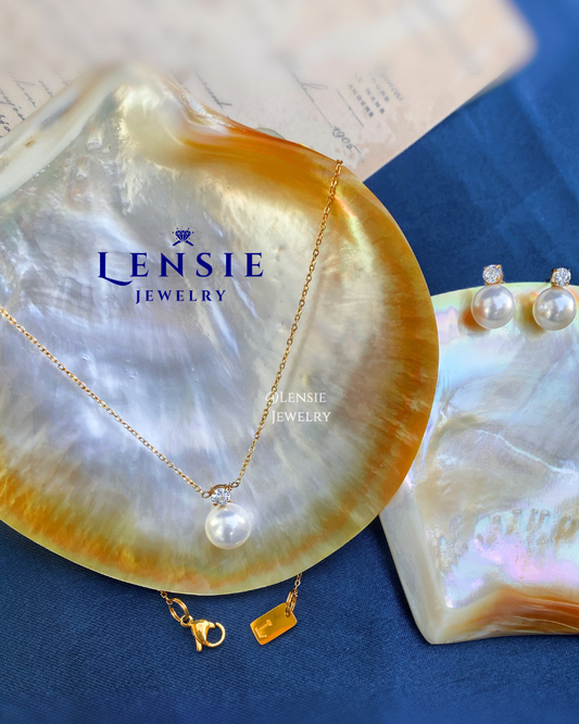 Grace Pearl Zircon Necklace – Handmade Jewelry