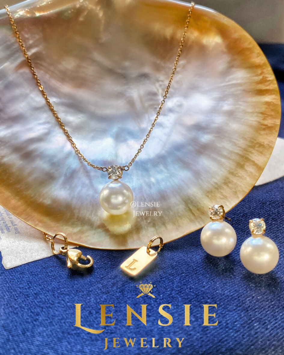 Grace Pearl Zircon Necklace – Handmade Jewelry