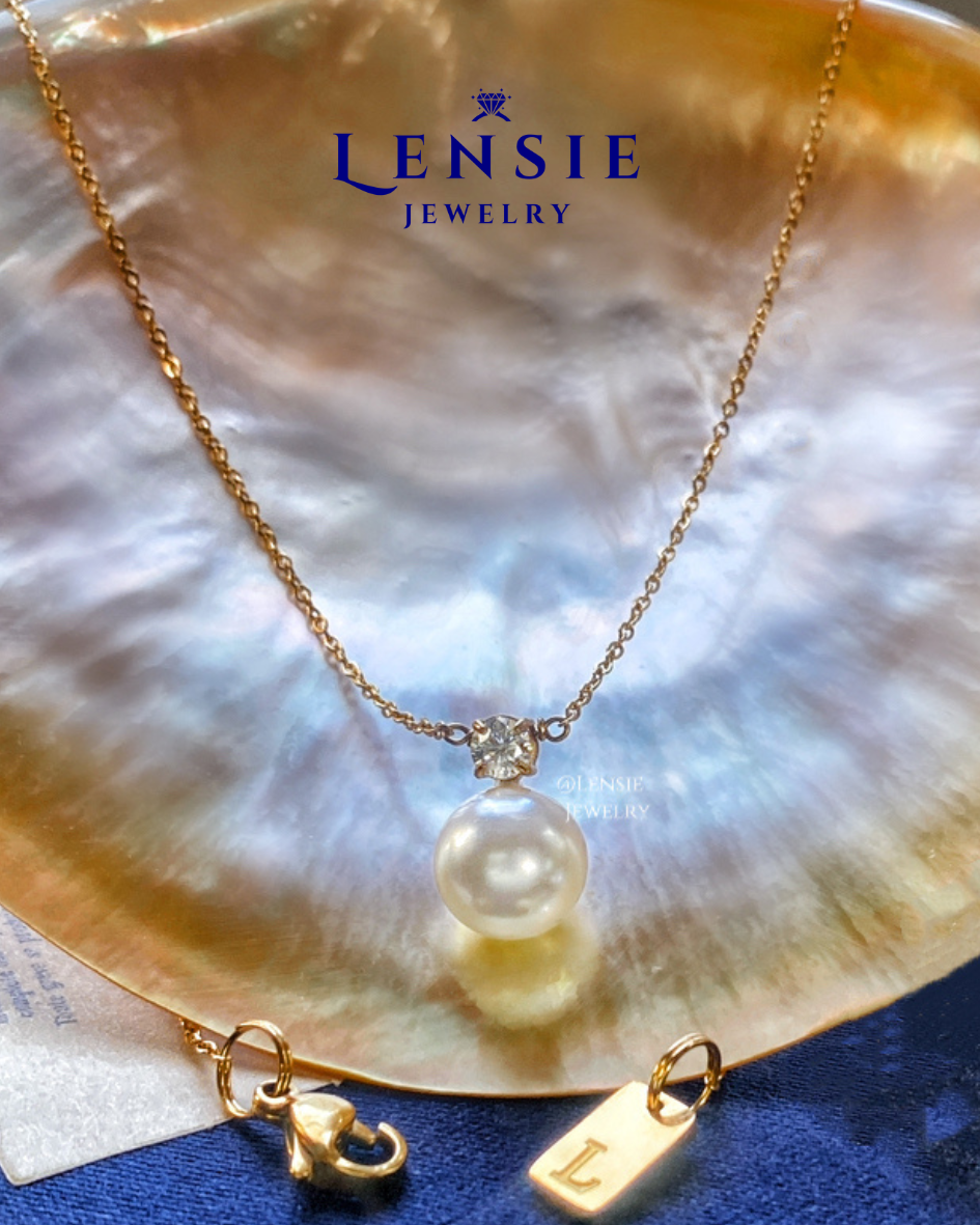 Grace Pearl Zircon Necklace – Handmade Jewelry