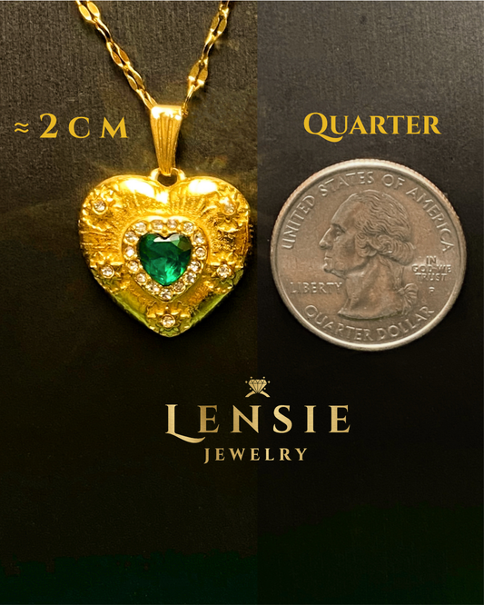 Fancy Heart Stainless Steel Necklace – Handmade Jewelry