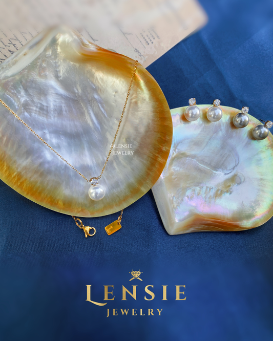 Grace Pearl Zircon Necklace – Handmade Jewelry