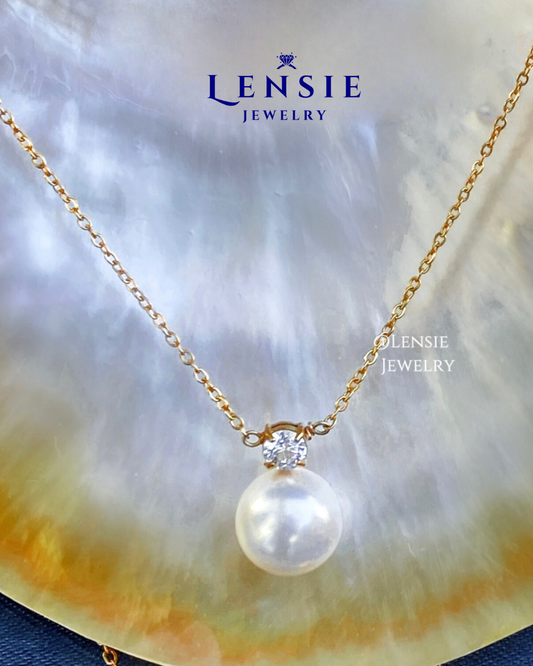 Grace Pearl Zircon Necklace – Handmade Jewelry