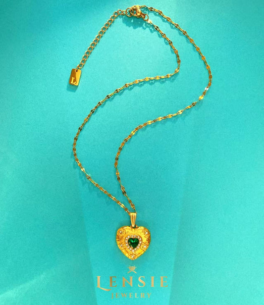 Fancy Heart Stainless Steel Necklace – Handmade Jewelry