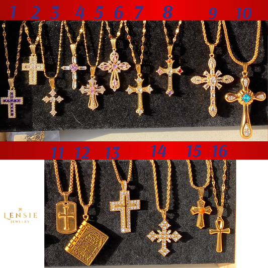 Classic Cross Stainless Steel Necklace – Handmade Jewelry