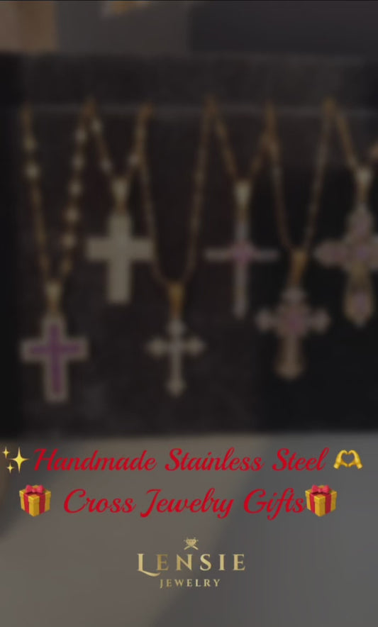 Classic Cross Stainless Steel Necklace – Handmade Jewelry